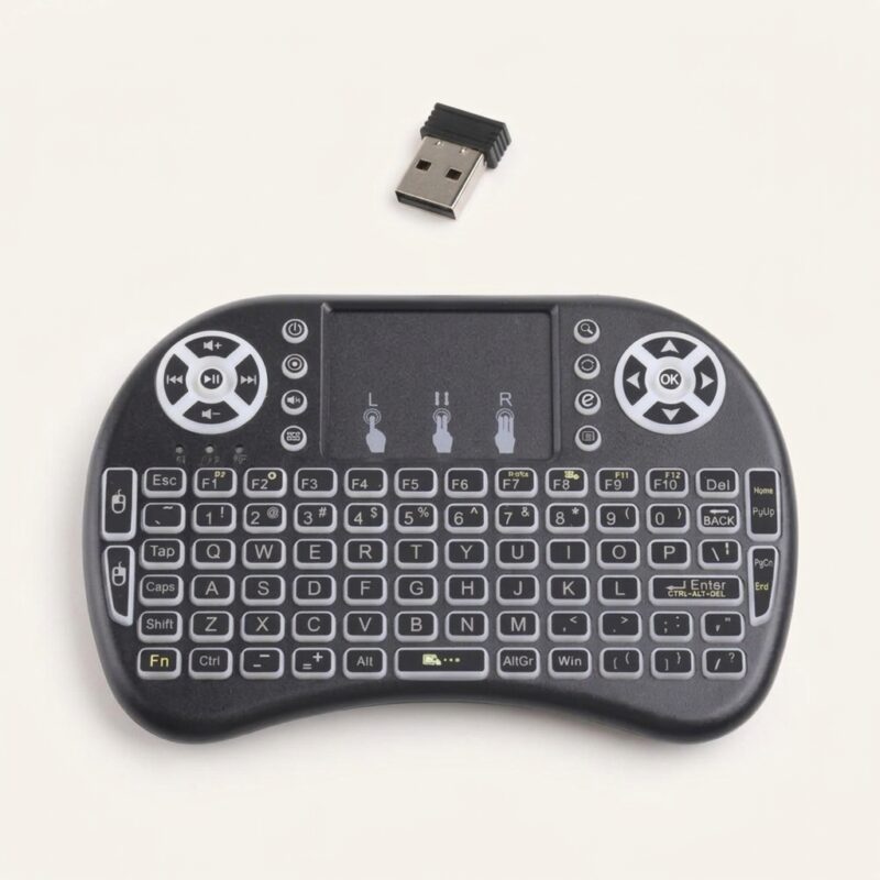 Mini Teclado Sem Fio com Touchpad Iluminado