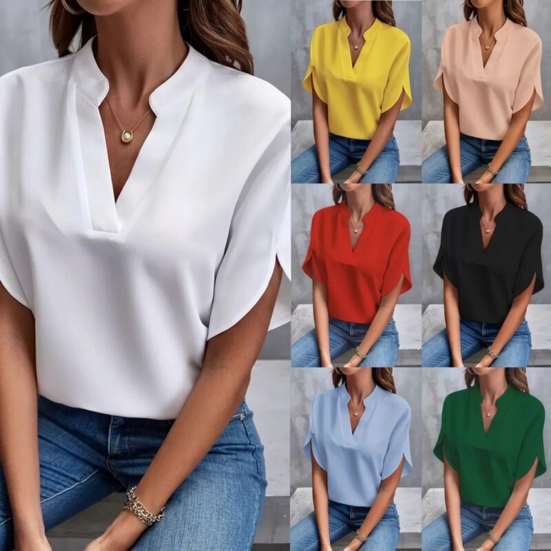 Blusa Feminina Veithche com Decote em V e Meia Manga